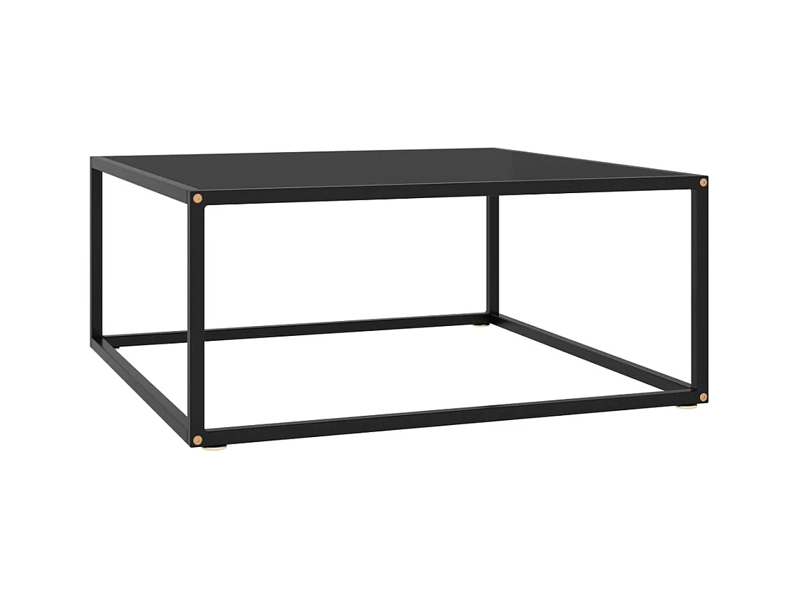 Table basse Noir avec verre noir 80x80x35 cm