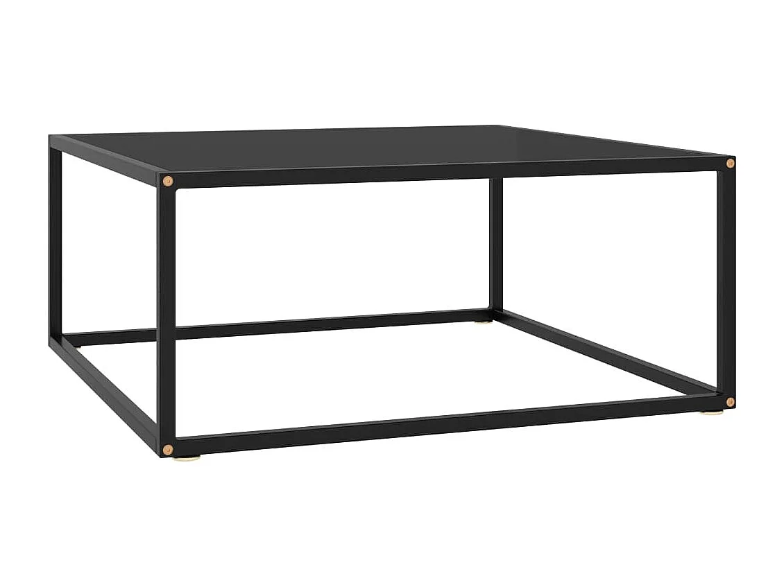Salontafel met zwart glas 80x80x35 cm zwart