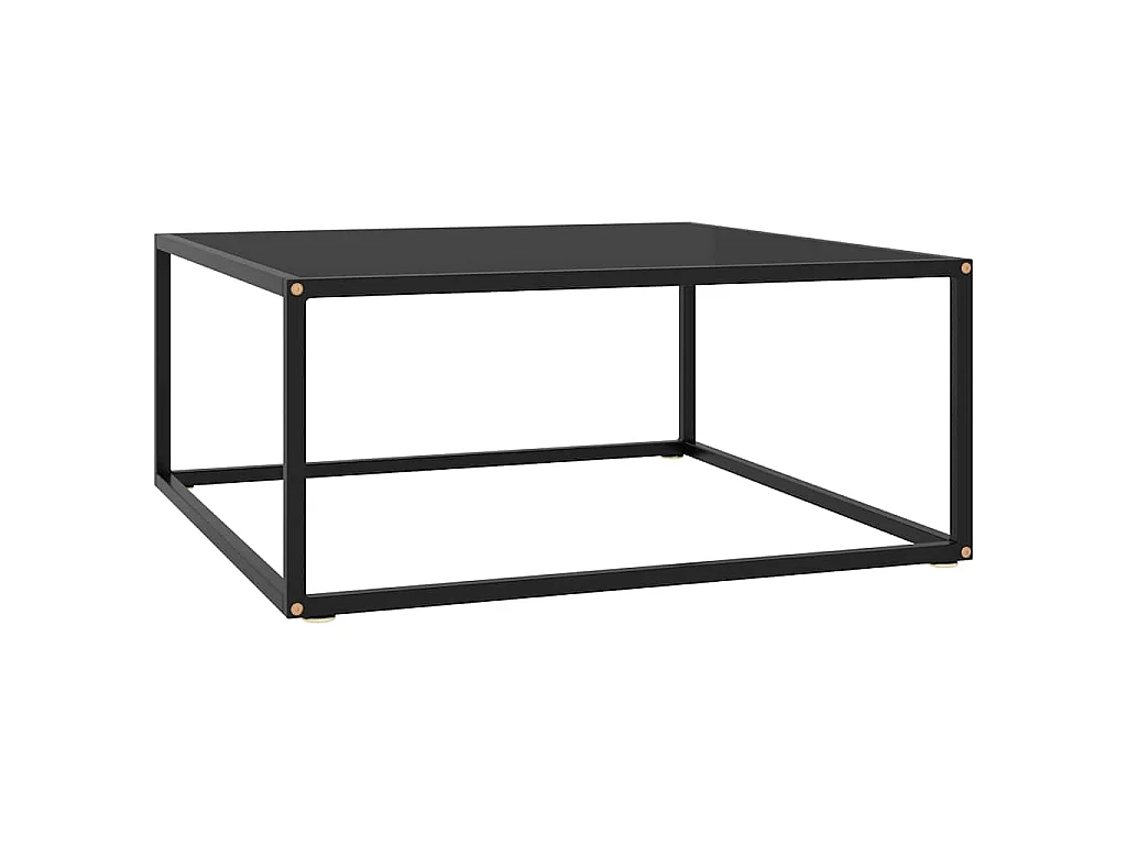 Table basse Noir avec verre noir 80x80x35 cm
