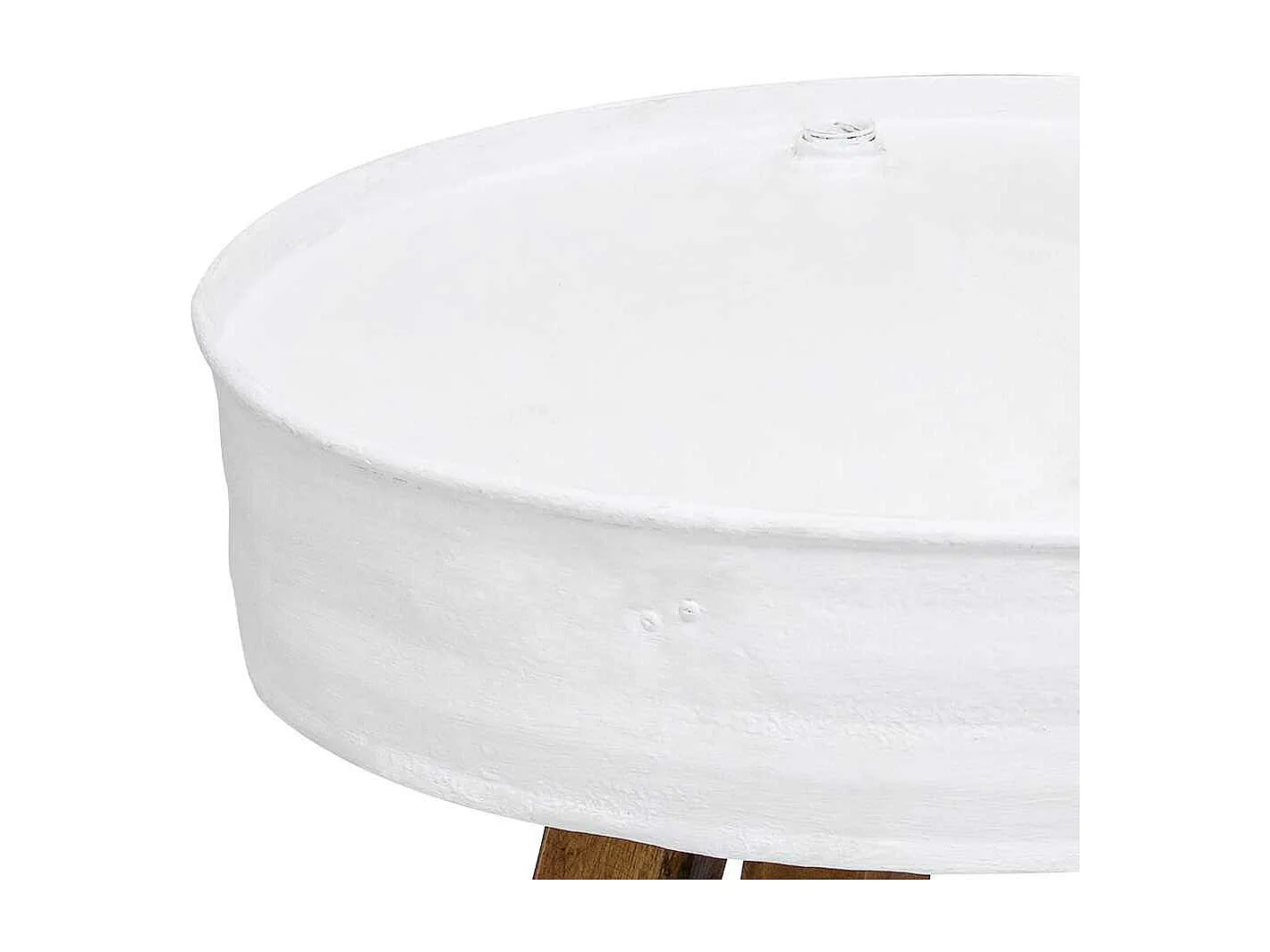 Table basse Bois de récupération massif 60x45 cm Blanc