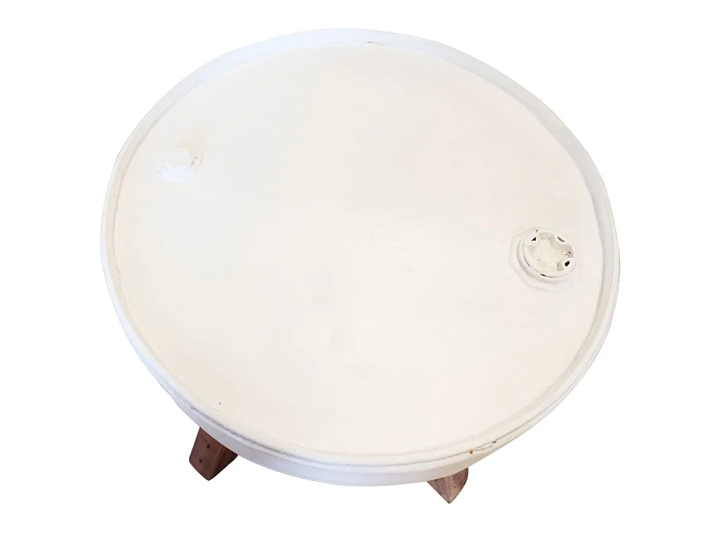 Table basse Bois de récupération massif 60x45 cm Blanc