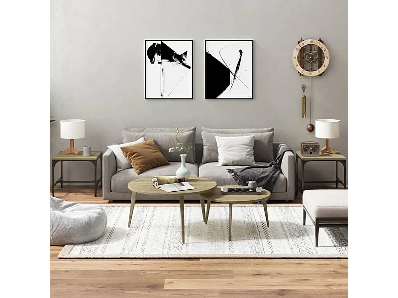 Beistelltische 2 Stk. Sonoma-Eiche 40x40x35 cm Holzwerkstoff