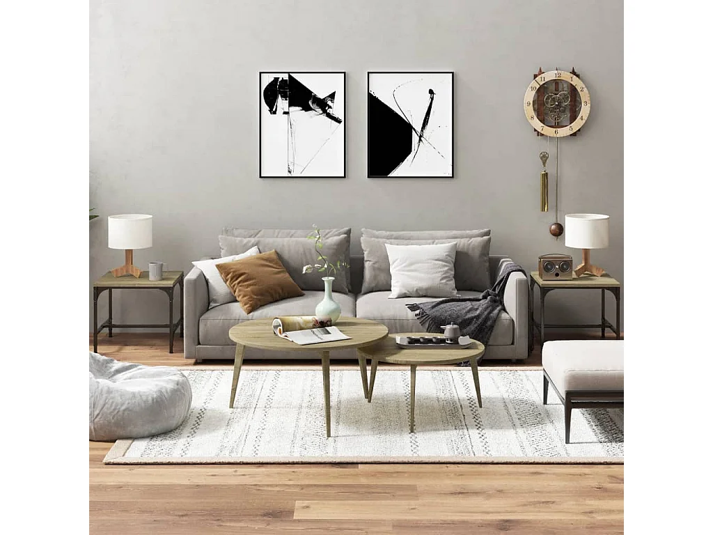 Beistelltische 2 Stk. Sonoma-Eiche 40x40x35 cm Holzwerkstoff