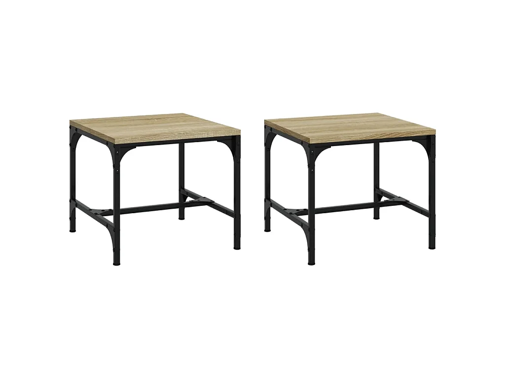Tables d'appoint 2 pcs Chêne sonoma 40x40x35 cm Bois ingénierie
