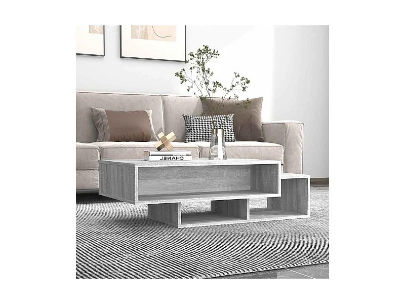 Table basse Sonoma gris 105x55x32 cm Bois d'ingénierie