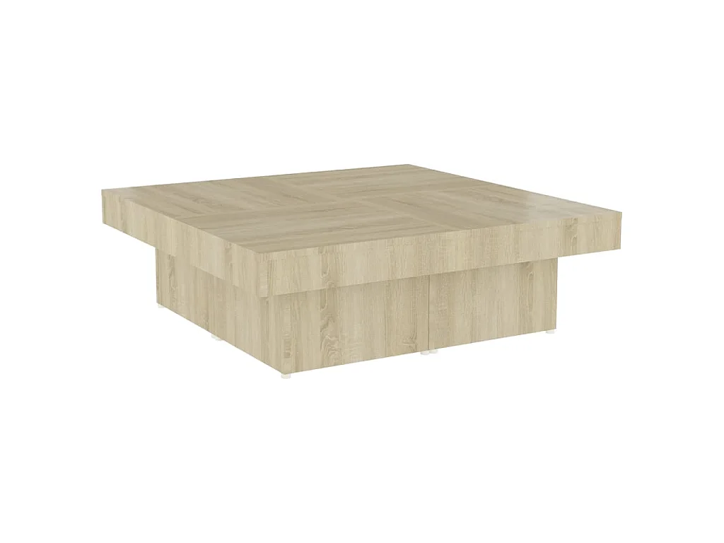 Table basse chêne sonoma 90x90x28 cm bois d'ingénierie