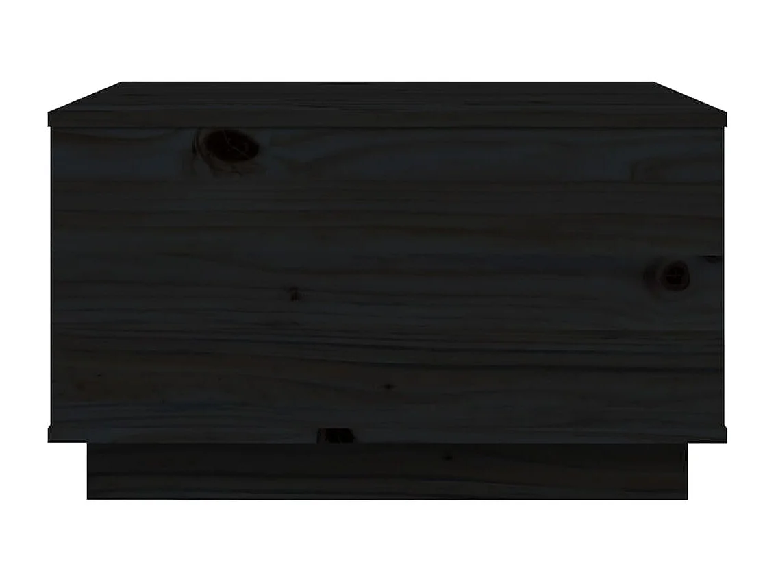 Table basse Noir 60x50x35 cm Bois massif de pin