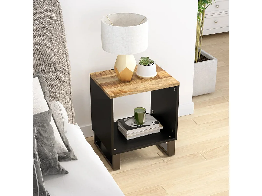 Table basse 40x31x46 cm Bois de manguier solide et d'ingénierie