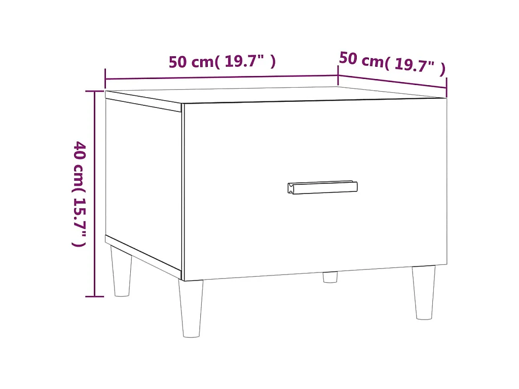 Tavolini da Salotto 2 pz Neri 50x50x40 cm in Legno Multistrato