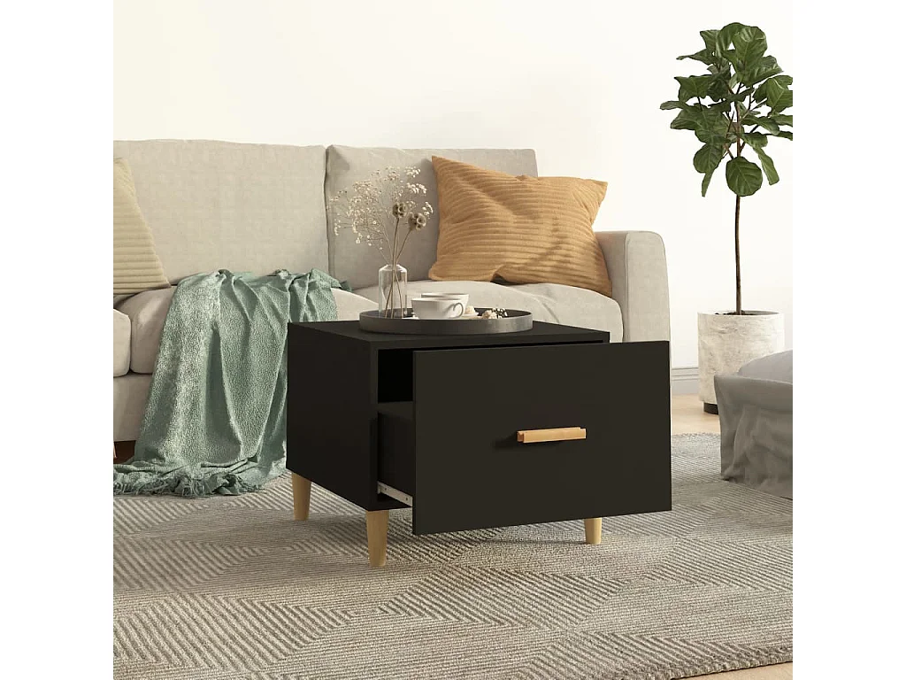 Tavolini da Salotto 2 pz Neri 50x50x40 cm in Legno Multistrato