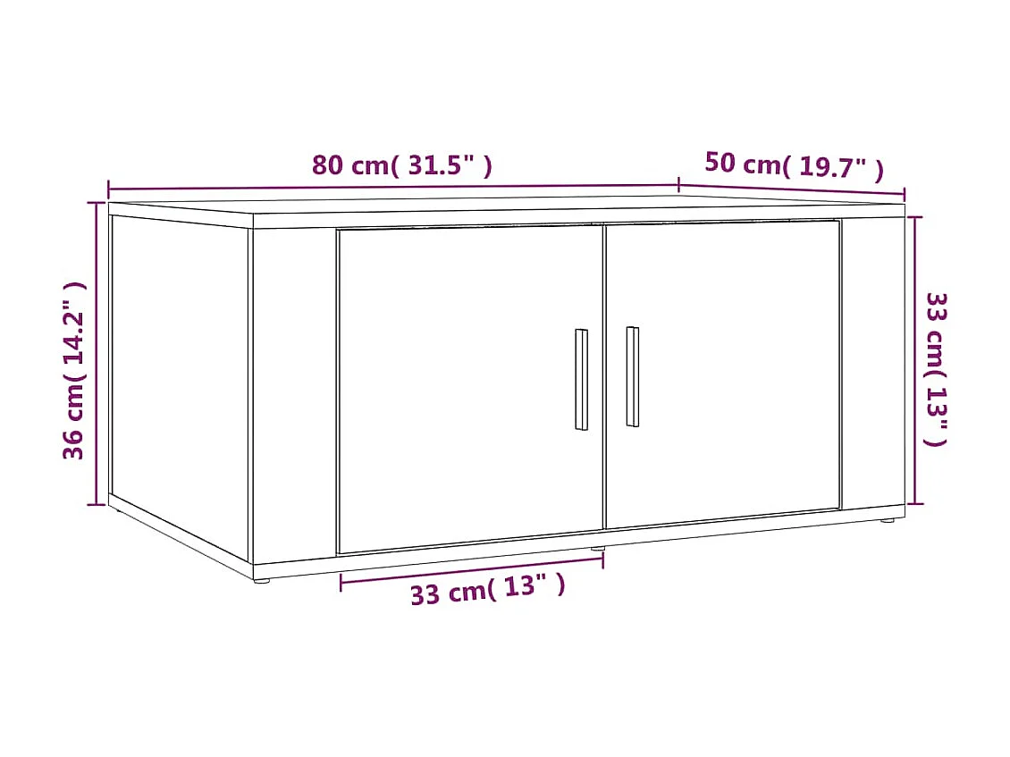 Salontafel 80x50x36 cm bewerkt hout betongrijs
