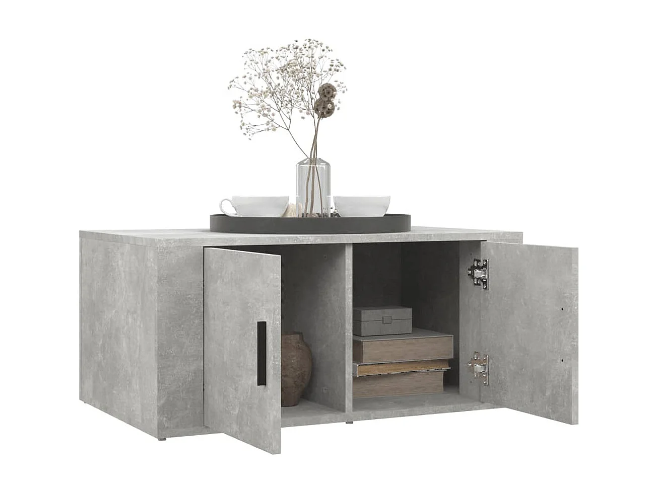 Salontafel 80x50x36 cm bewerkt hout betongrijs