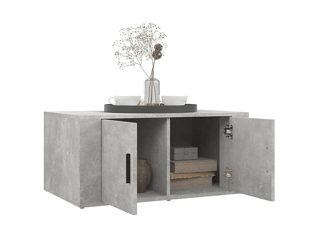 Table basse Gris béton 80x50x36 cm Bois d'ingénierie