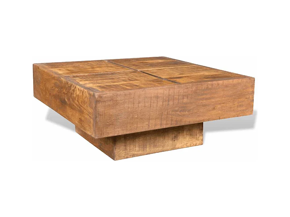 Table basse carrée Marron Bois massif de manguier