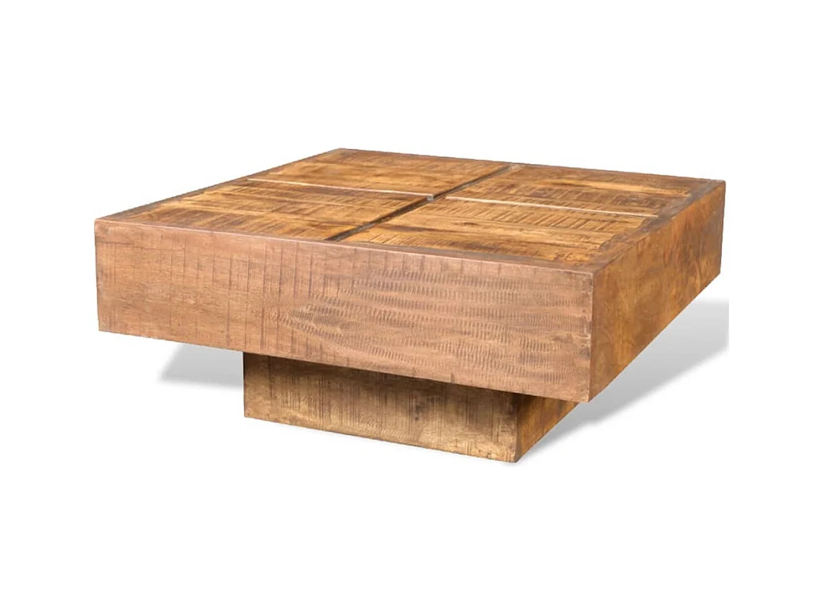 Table basse carrée Marron Bois massif de manguier