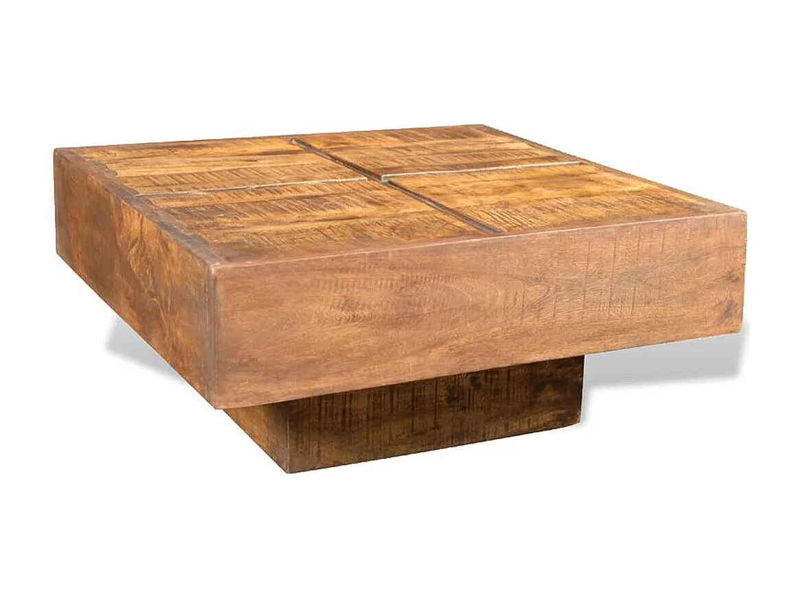 Couchtisch Braun Quadratisch Massivholz Mango