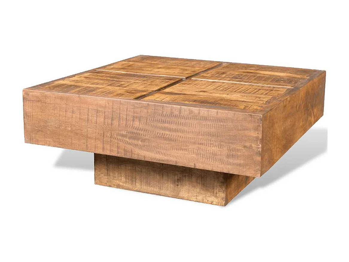 Couchtisch Braun Quadratisch Massivholz Mango