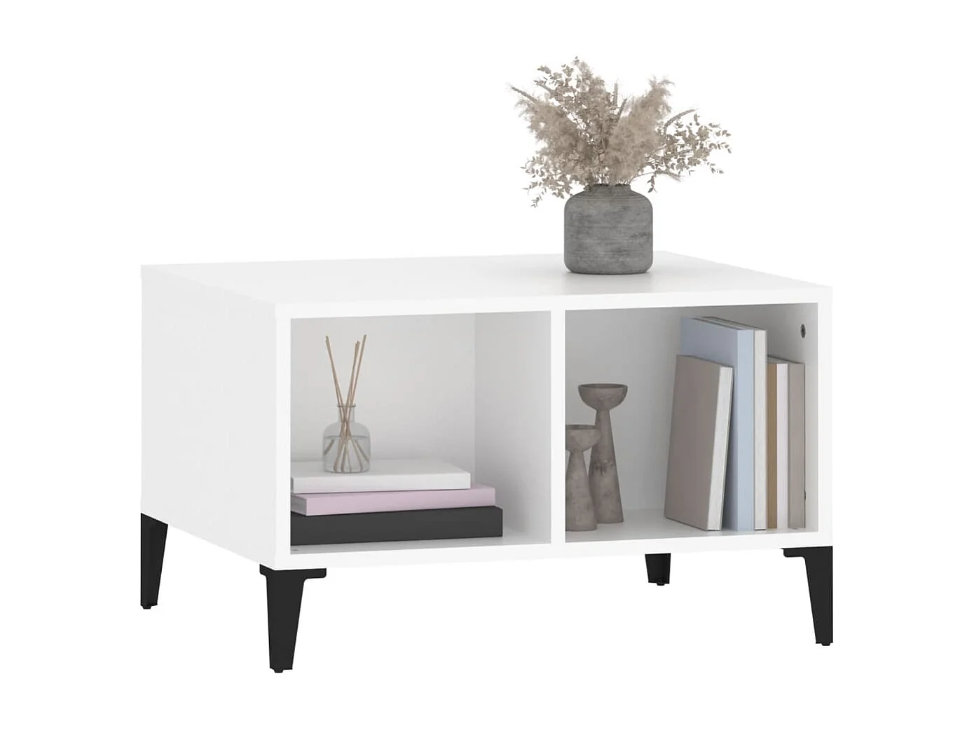 Tavolino da Salotto Bianco 60x50x36,5 cm in Legno Multistrato