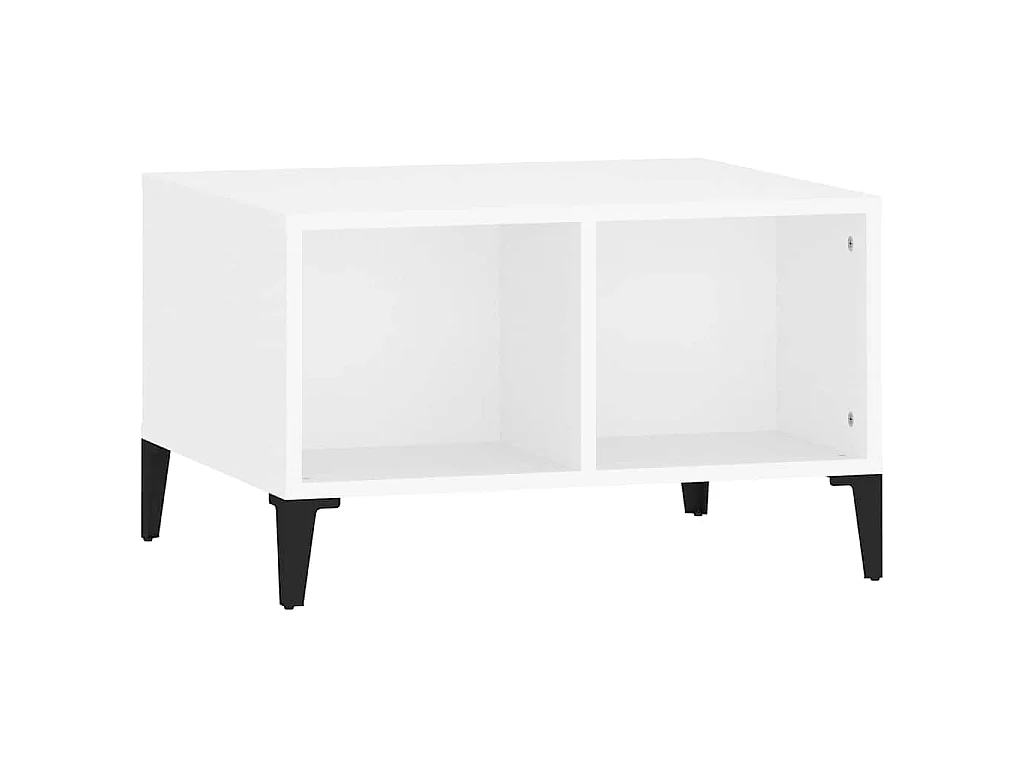 Tavolino da Salotto Bianco 60x50x36,5 cm in Legno Multistrato
