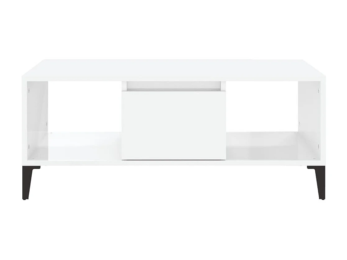 Table basse Blanc brillant 90x50x36,5 cm Bois d'ingénierie