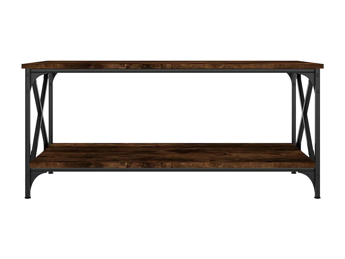 Tavolino Rovere Fumo 100x50x45 cm in Legno Multistrato e Ferro