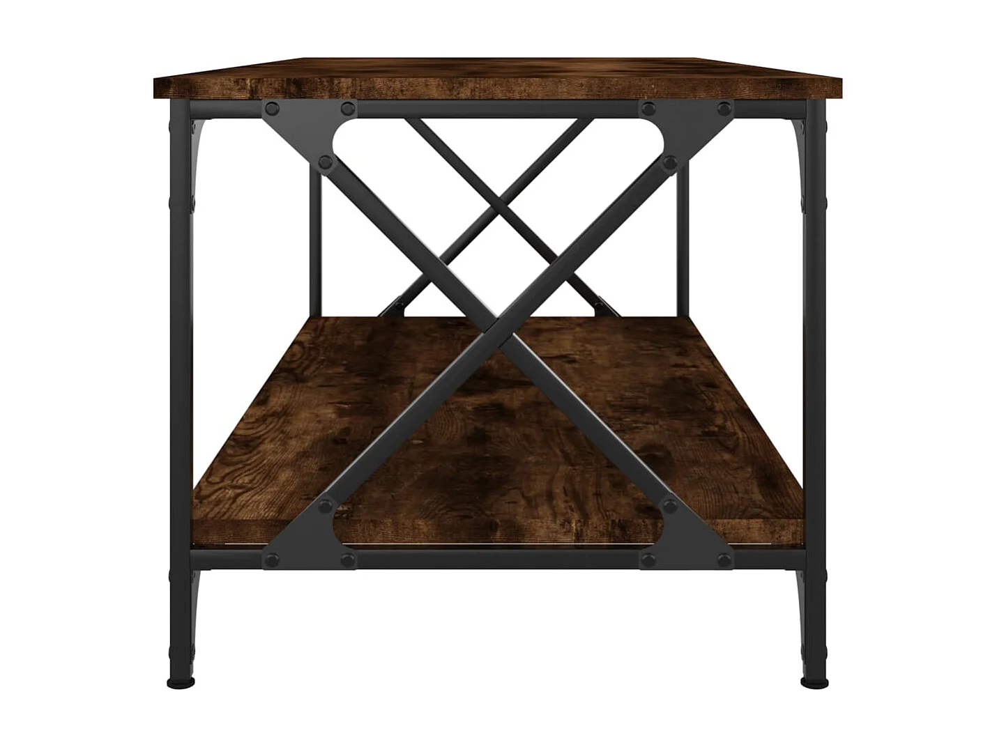 Tavolino Rovere Fumo 100x50x45 cm in Legno Multistrato e Ferro