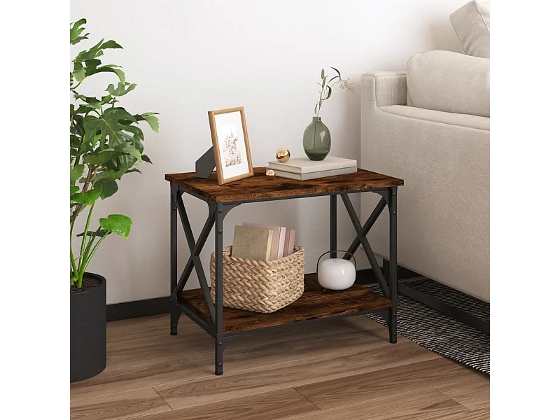 Tavolino da Salotto Rovere Fumo 55x38x45 cm Legno Multistrato