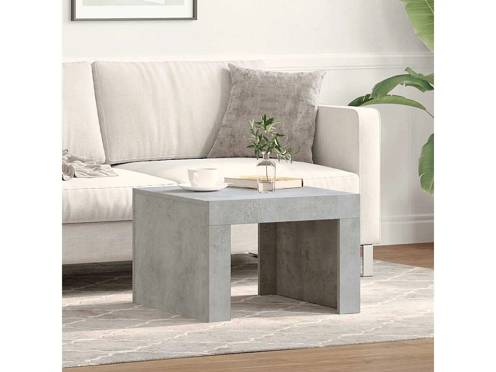 Table basse gris béton 50x50x35 cm bois d'ingénierie