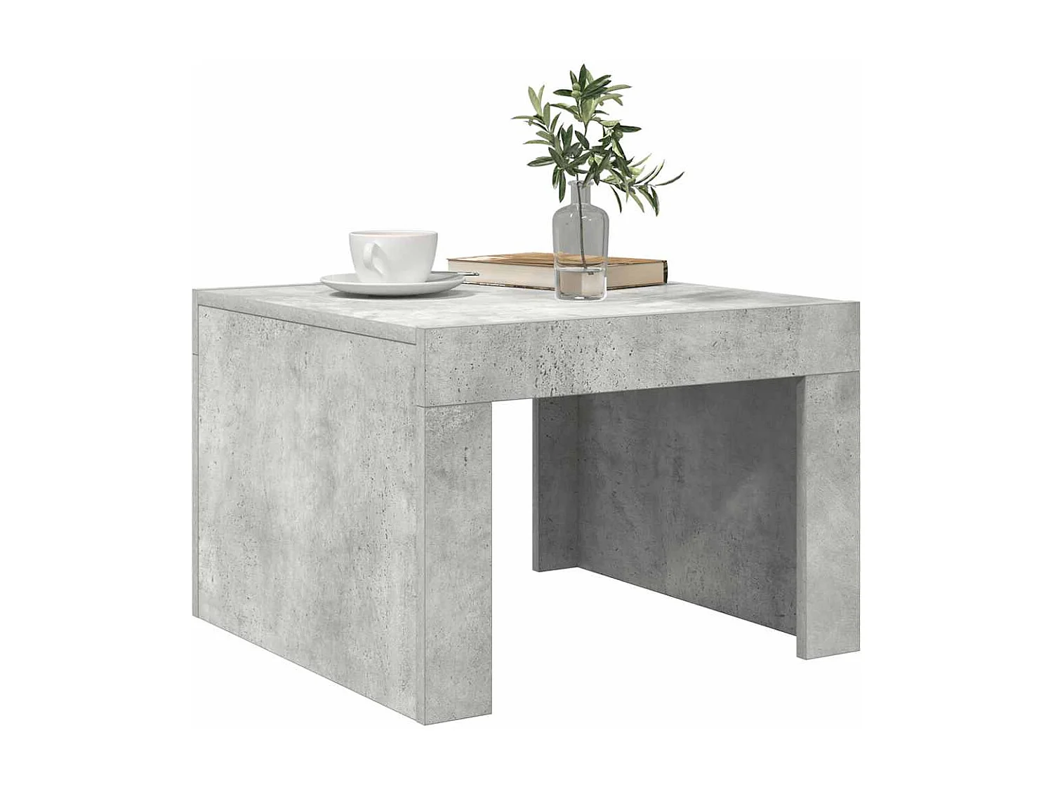 Table basse gris béton 50x50x35 cm bois d'ingénierie