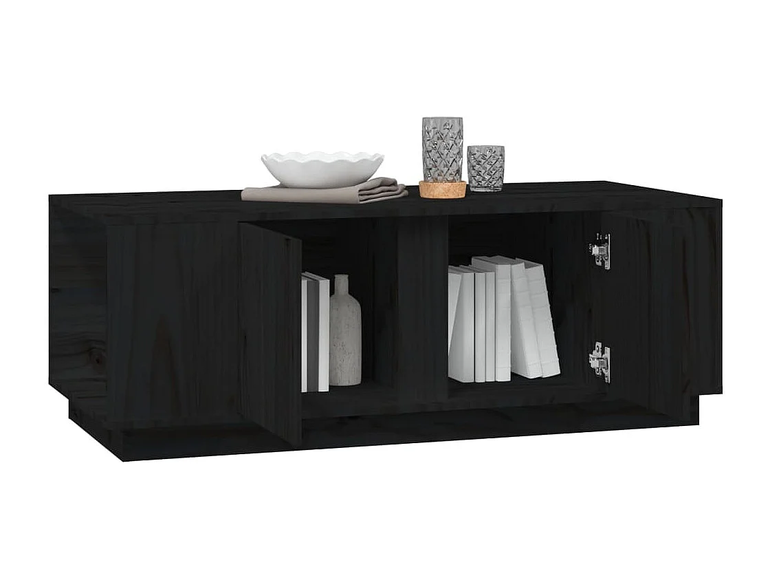 Couchtisch Schwarz 110x50x40 cm Massivholz Kiefer