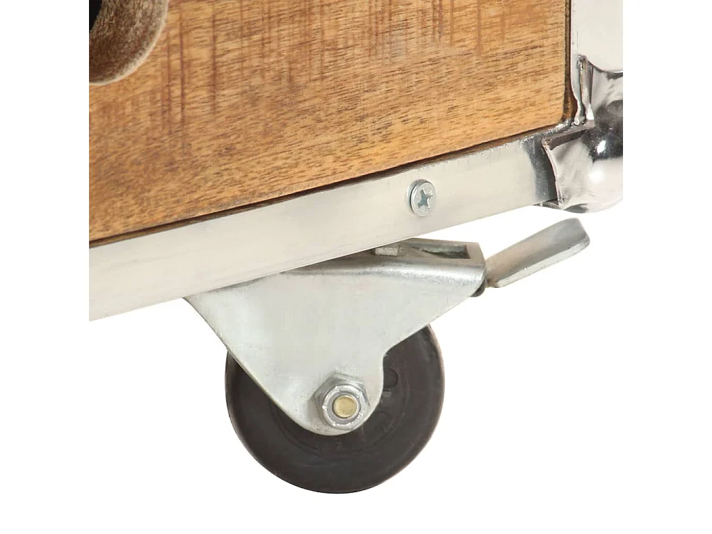 Mesa de centro de madera maciza de mango rugosa 89x59x33 cm