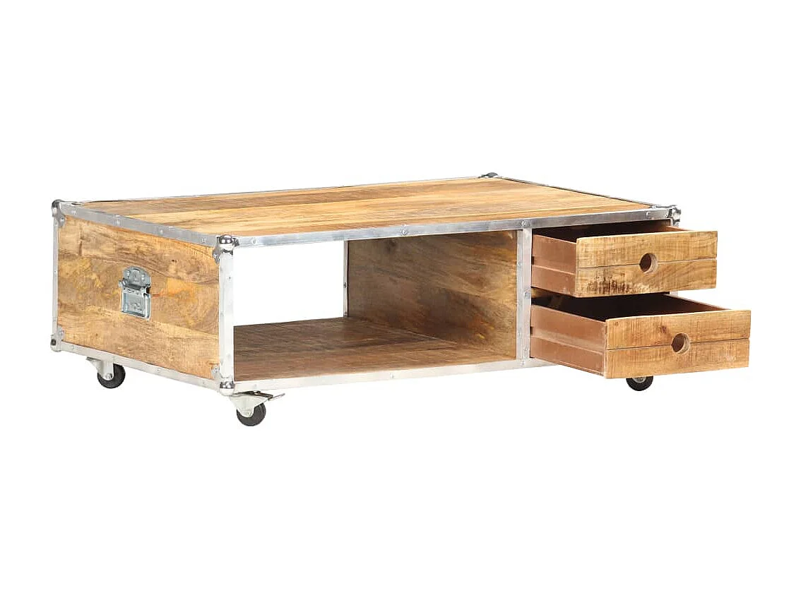 Table basse 89x59x33 cm Bois massif de manguier brut