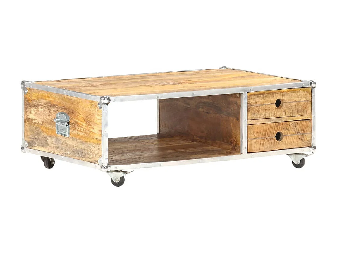 Table basse 89x59x33 cm Bois massif de manguier brut