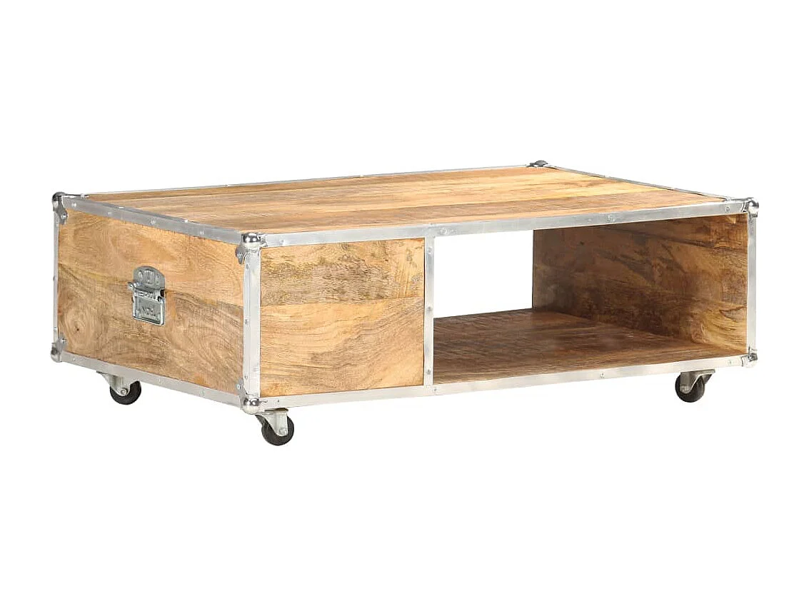 Table basse 89x59x33 cm Bois massif de manguier brut
