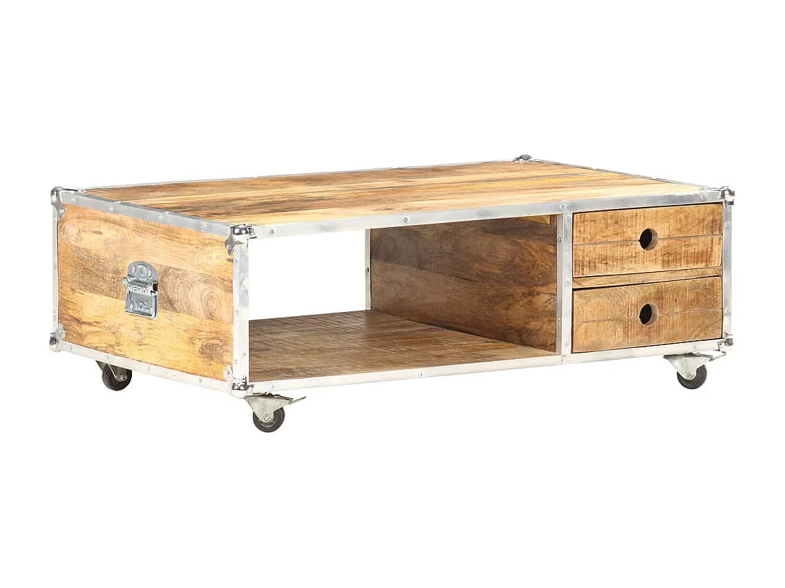 Table basse 89x59x33 cm Bois massif de manguier brut