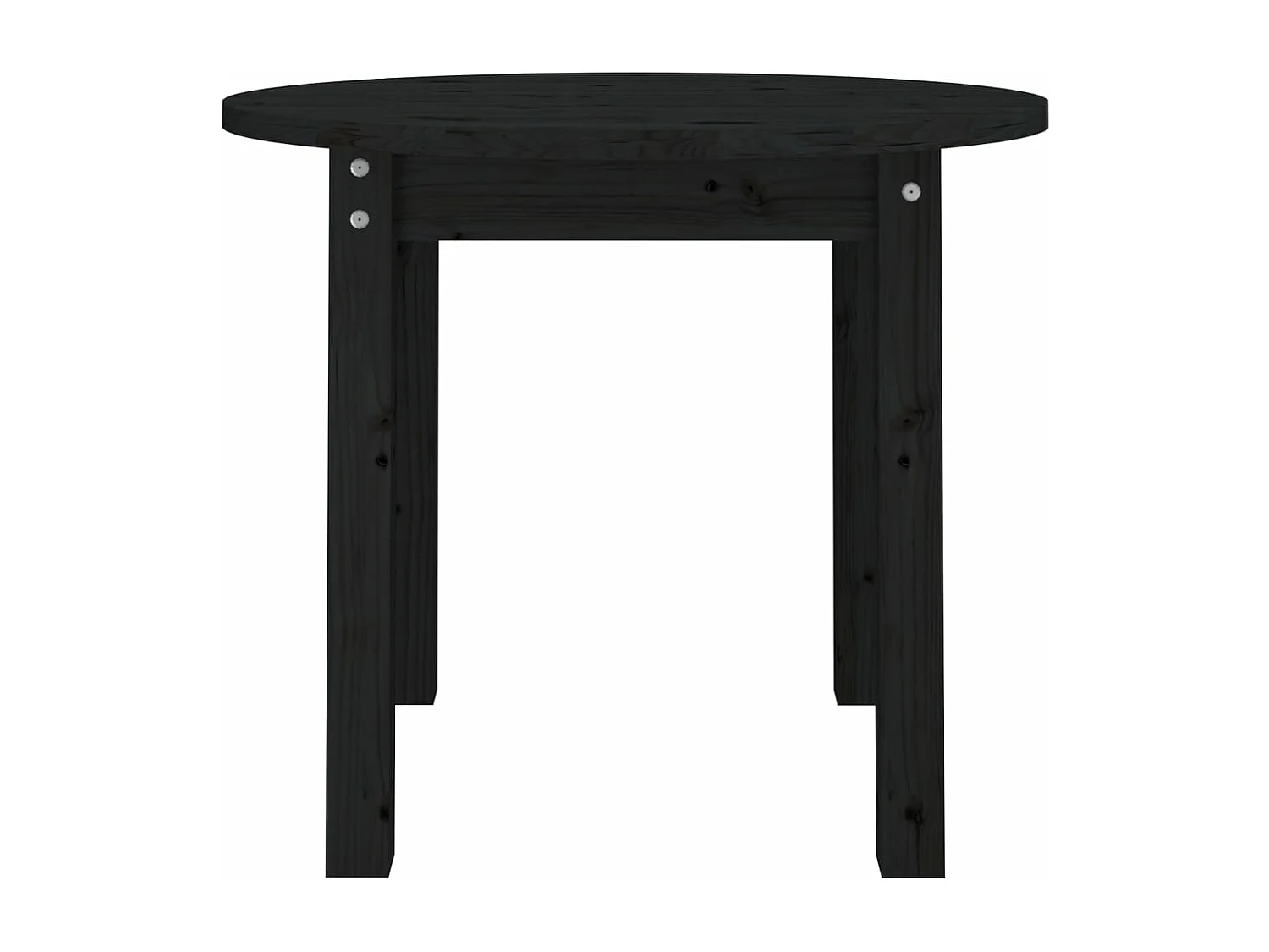 Couchtisch Schwarz Ø 55x45 cm Massivholz Kiefer