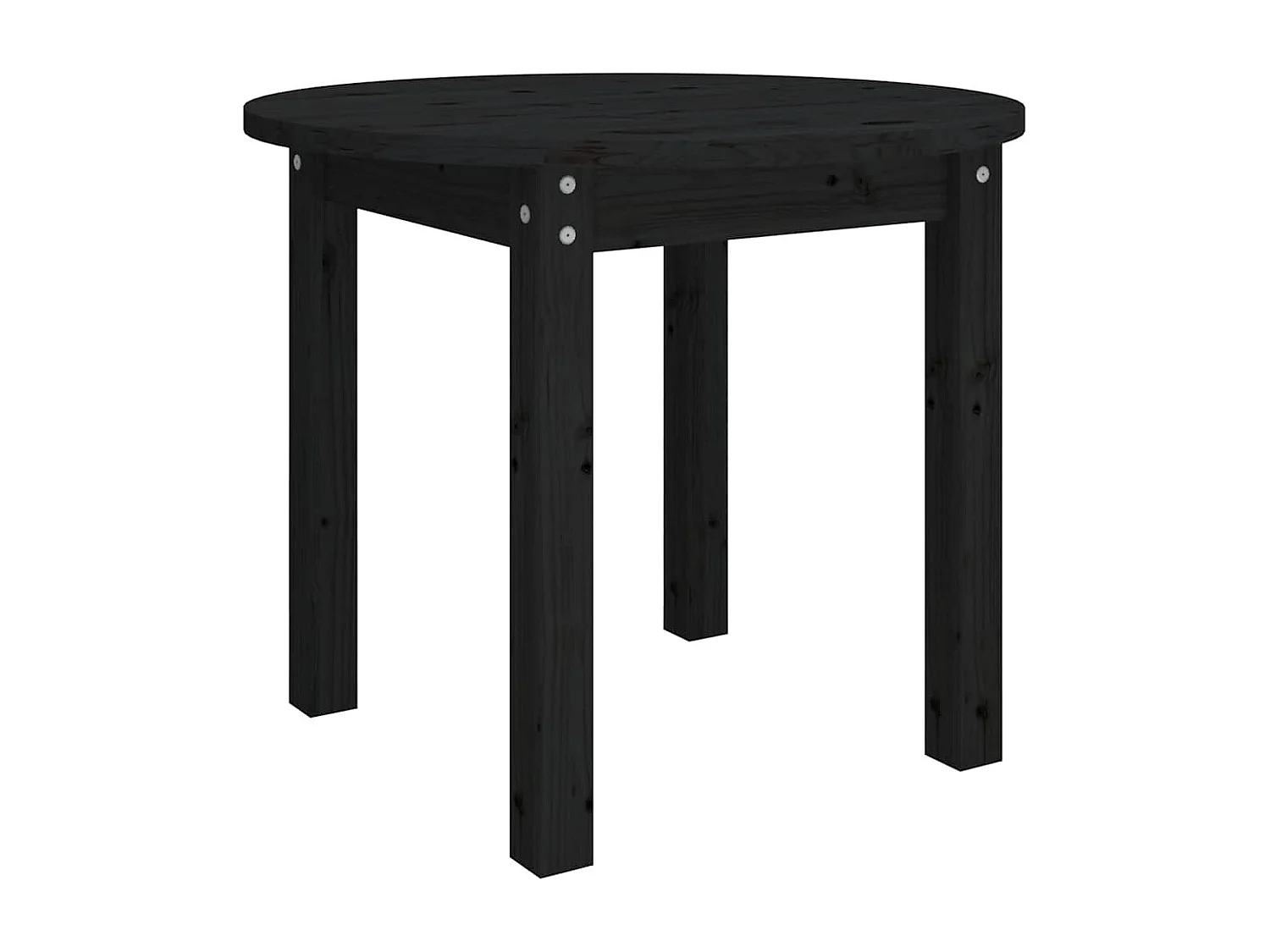 Tavolino da Salotto Nero Ø 55x45 cm in Legno Massello di Pino