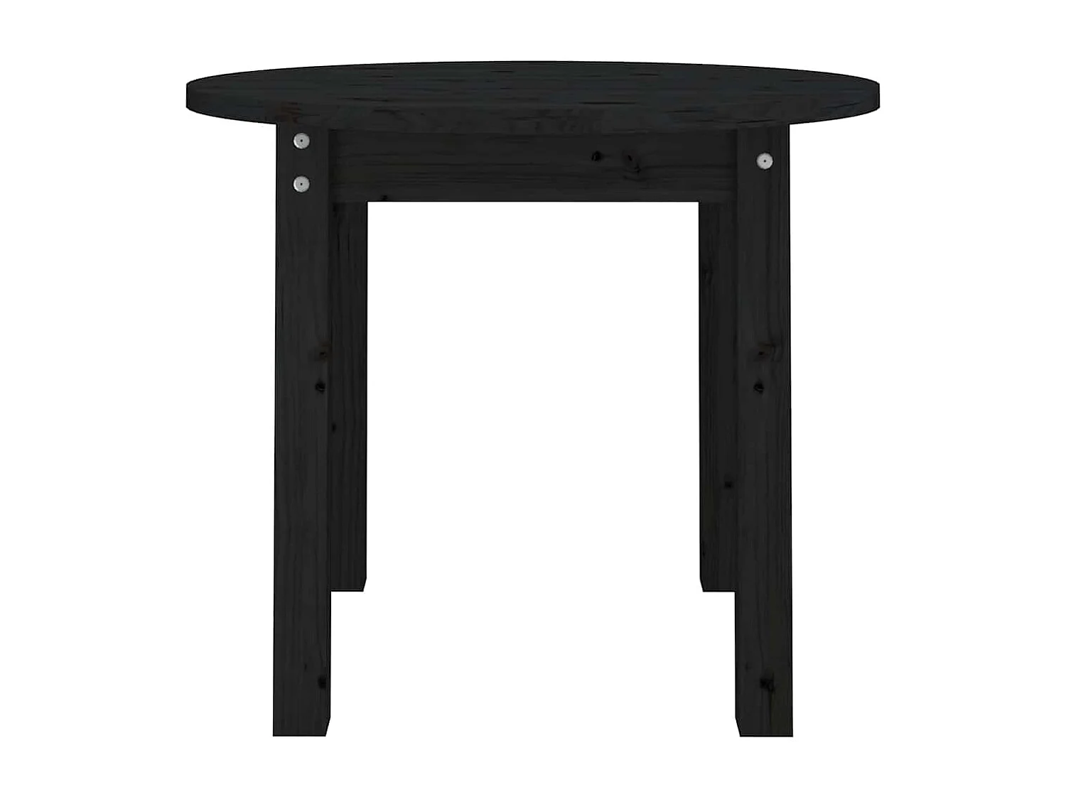 Tavolino da Salotto Nero Ø 55x45 cm in Legno Massello di Pino