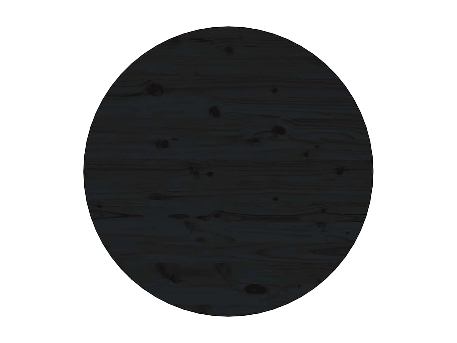 Tavolino da Salotto Nero Ø 55x45 cm in Legno Massello di Pino