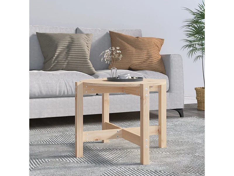 Mesa de centro Ø 62,5x45 cm madeira de pinho maciça