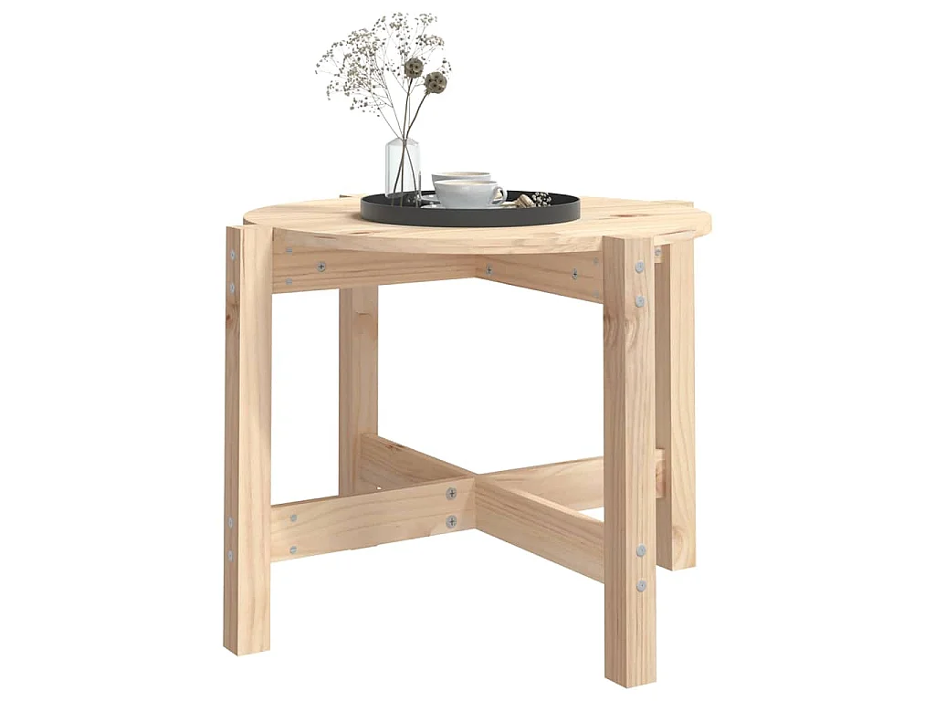 Couchtisch Ø 62,5x45 cm Massivholz Kiefer