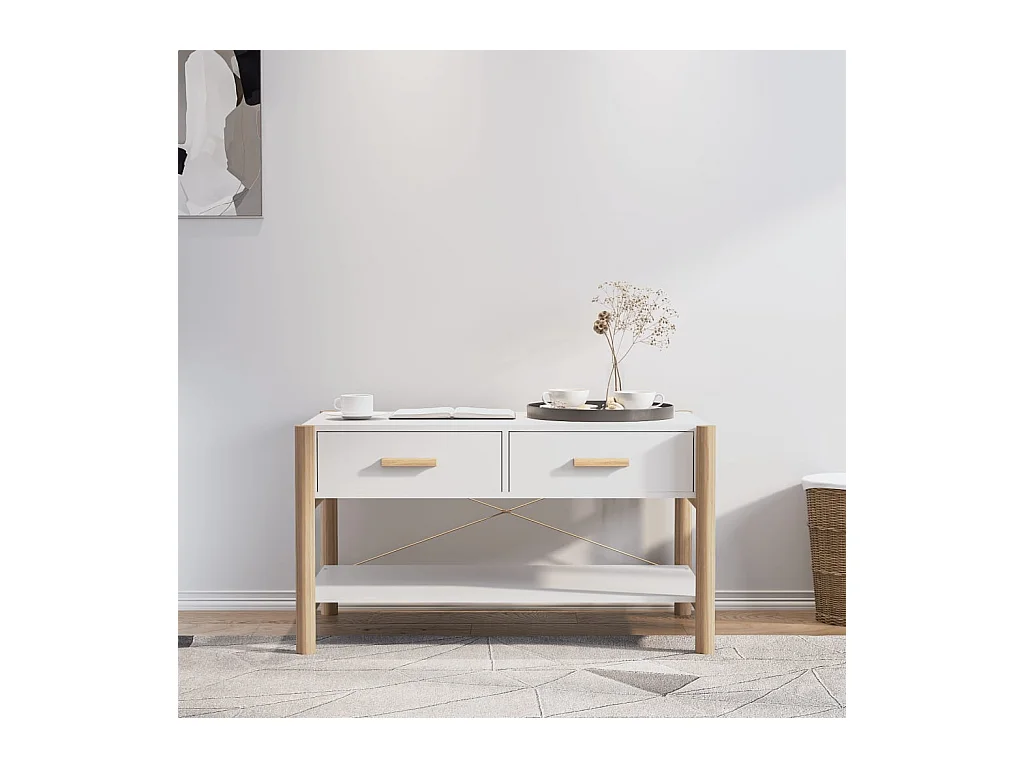 Salontafel 82x48x45 cm bewerkt hout wit