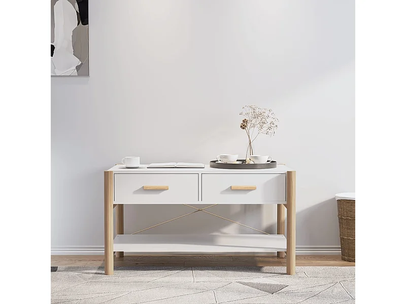 Table basse Blanc 82x48x45 cm Bois d'ingénierie