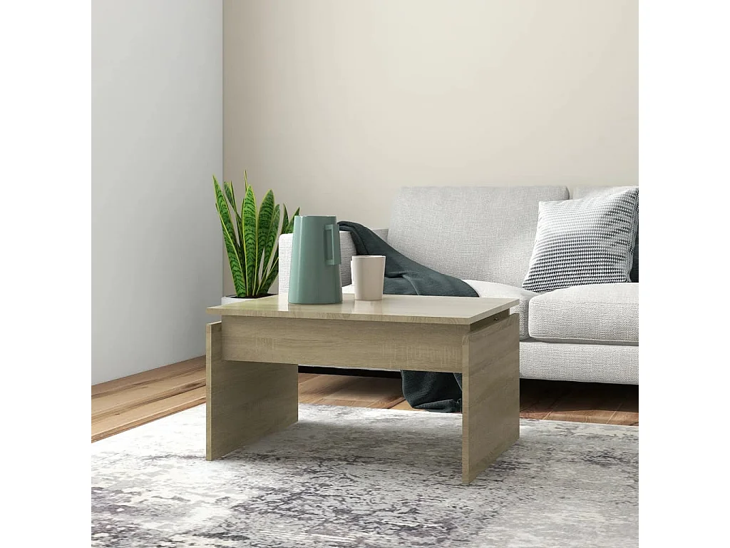 Table basse chêne sonoma 68x50x38 cm bois d'ingénierie