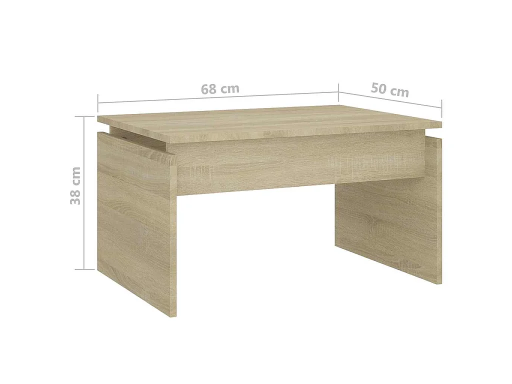 Table basse chêne sonoma 68x50x38 cm bois d'ingénierie