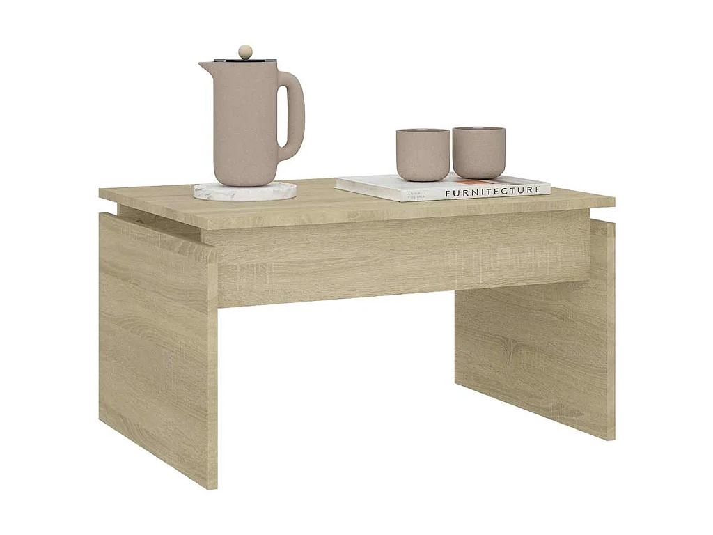 Table basse chêne sonoma 68x50x38 cm bois d'ingénierie