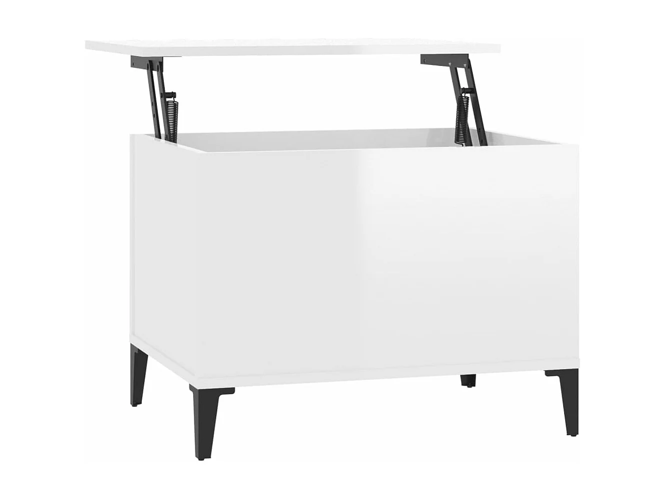 Table basse Blanc brillant 60x44,5x45 cm Bois d'ingénierie