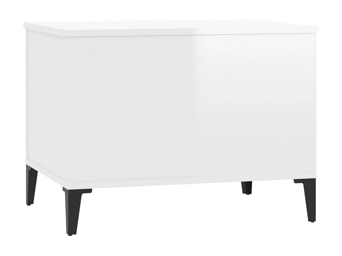 Table basse Blanc brillant 60x44,5x45 cm Bois d'ingénierie