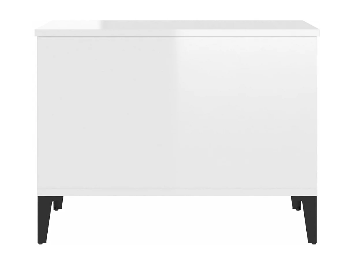 Table basse Blanc brillant 60x44,5x45 cm Bois d'ingénierie
