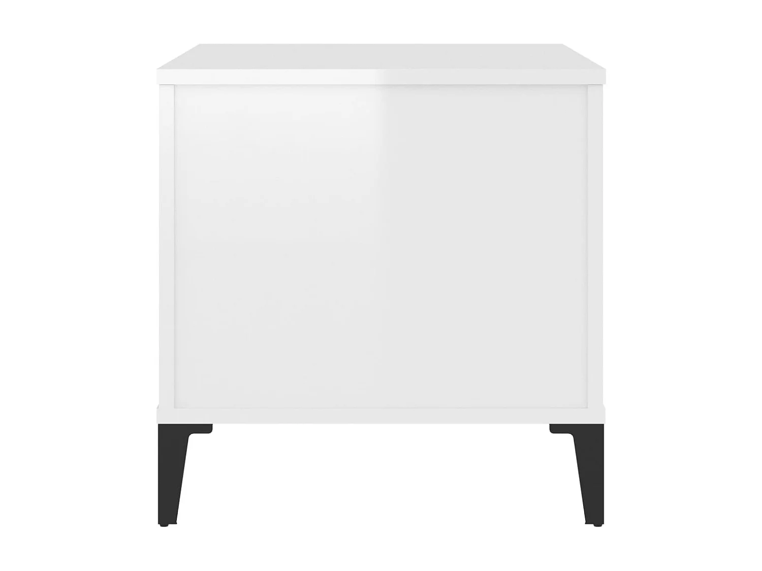 Table basse Blanc brillant 60x44,5x45 cm Bois d'ingénierie